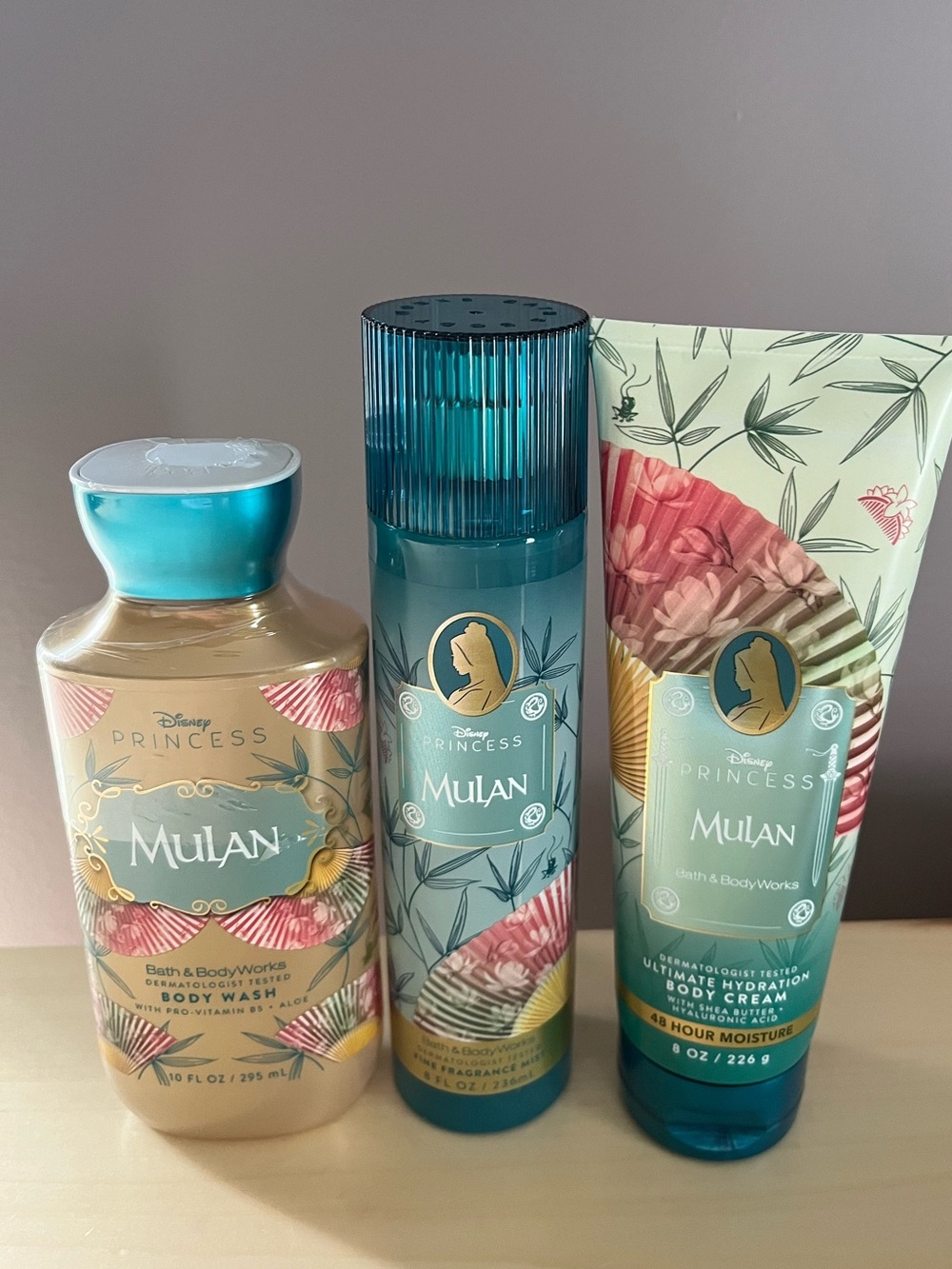 Bath & Body Works Disney Princess Mulan Body Wash, Fragrance Mist & Body Cream